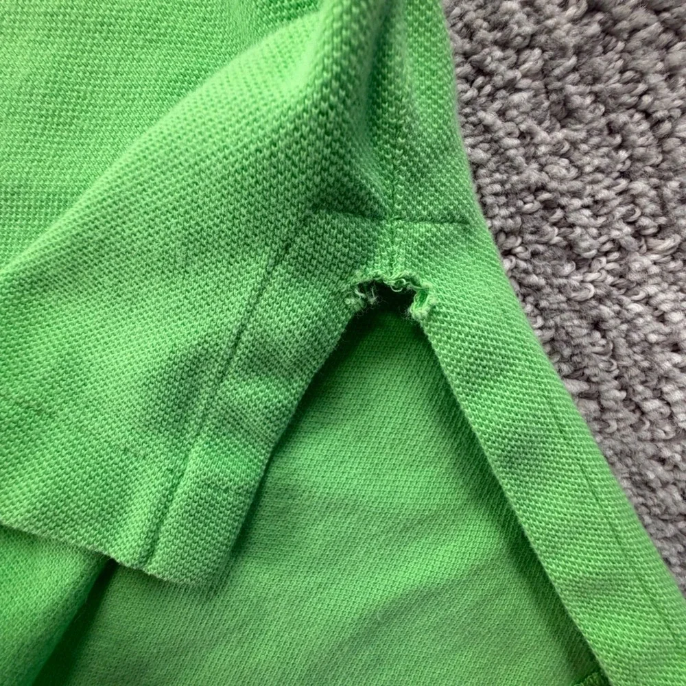 Polo Ralph Lauren Polo Men L Green Short Sleeve Pique Cotton Pony Made in USA